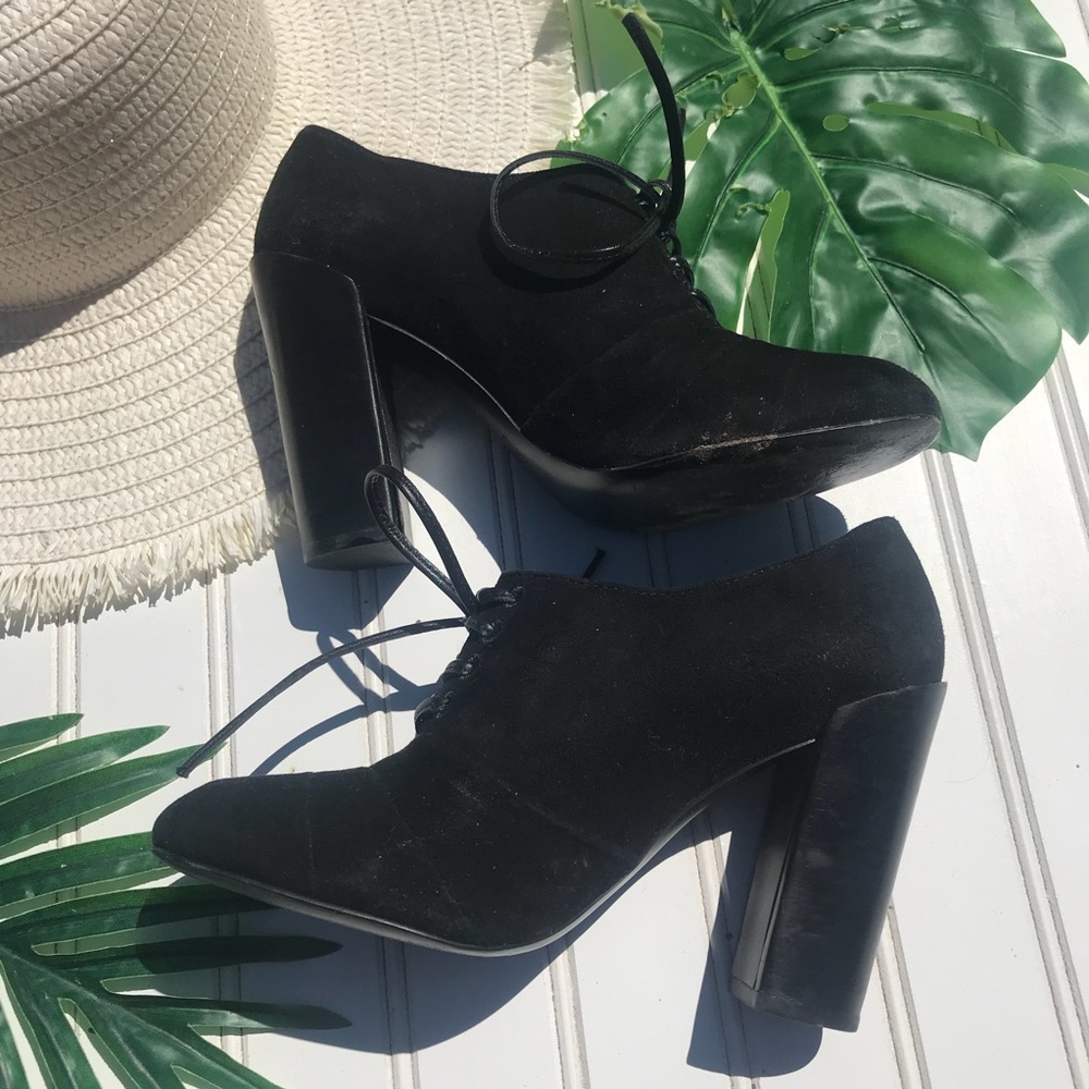 Tory Burch Leather Lace Up Booties - Picture 3 of 8